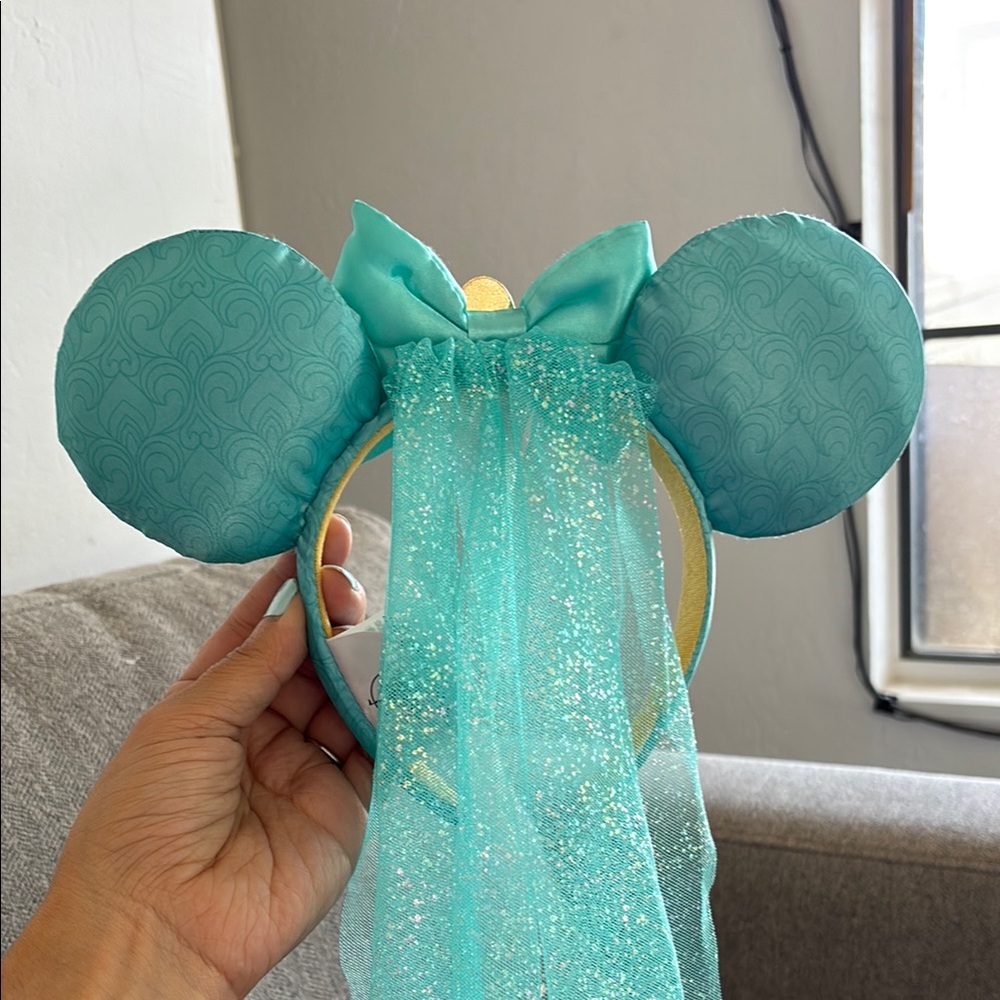 Turquoise and Gold Kids Headband Princess Jasmine Disney Ears - Picture 2 of 6
